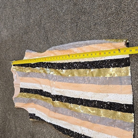 Calvin Klein Women Striped Sequin Sheath Dress sz 12 - Picture 8 of 12